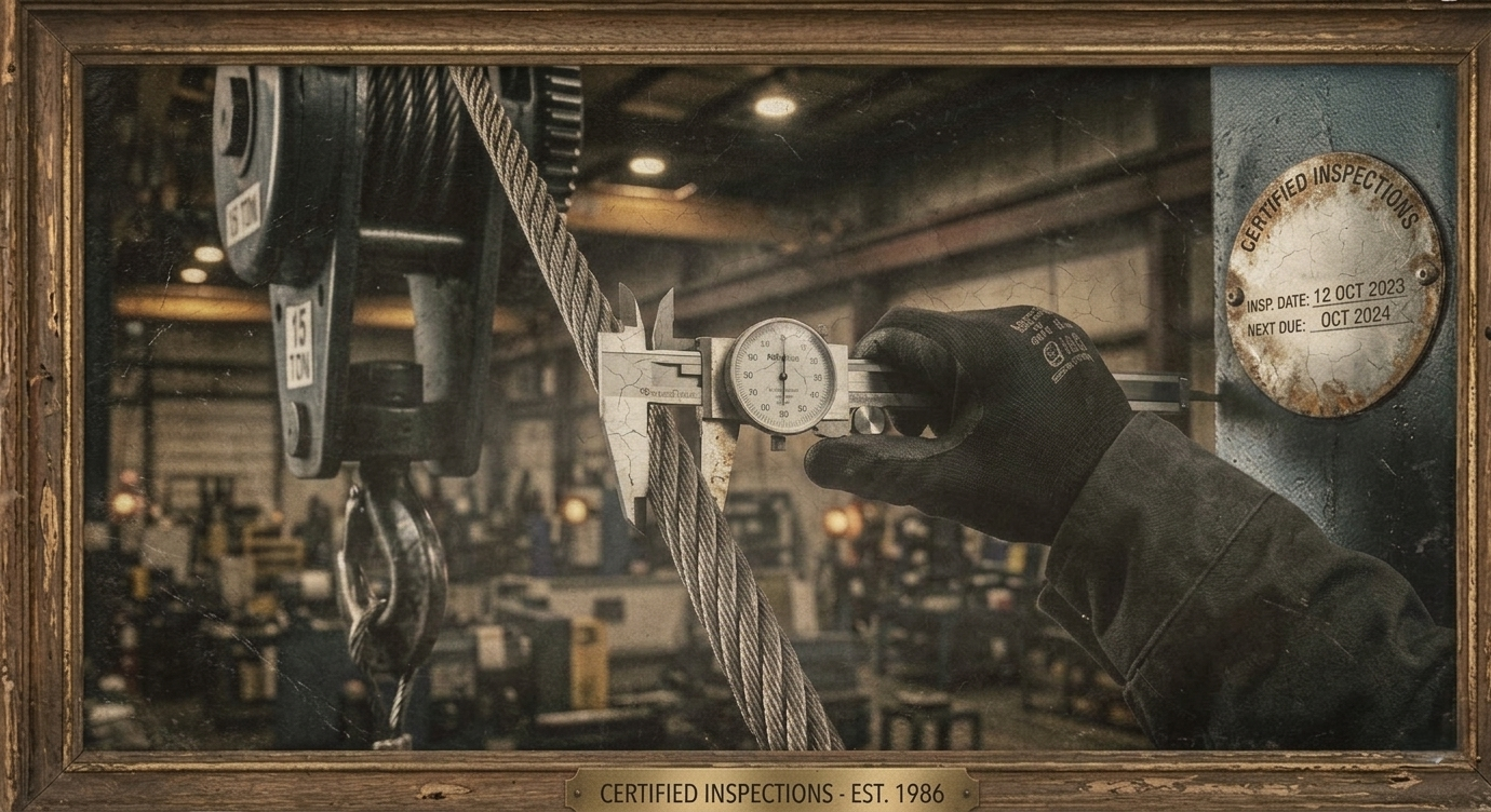 OSHA-certified overhead crane inspection following ASME and ANSI standards