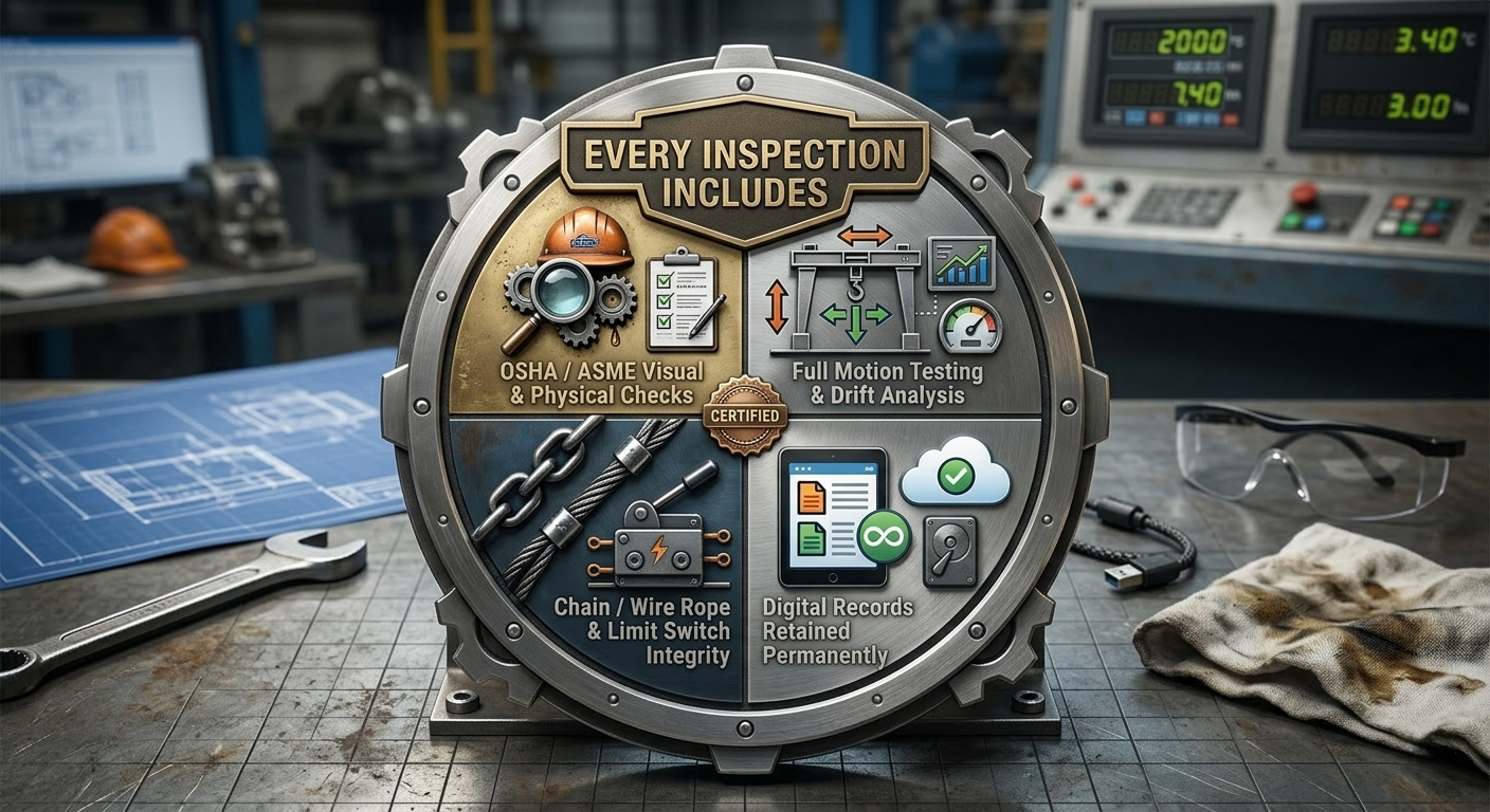 Technician completing inspection checklist